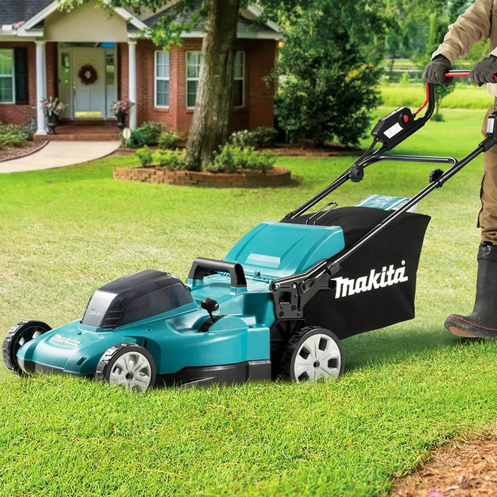 Makita 53cm Lawn Mower Kit Twin 18V LXT Li-ion Cordless Garden Grass Outdoor 2 x 5Ah Battery and Dual Charger DLM538CT2