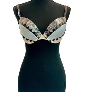Marlies Dekkers lace snake print studded padded push-up bra Sz 34D