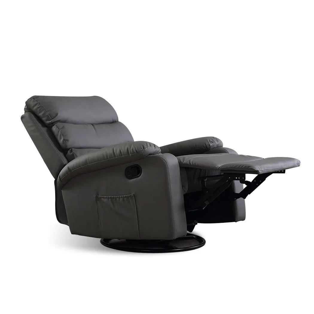 Massage Chair Recliner 8 Point Heated Lounge Sofa Armchair 360 Swivel Grey
