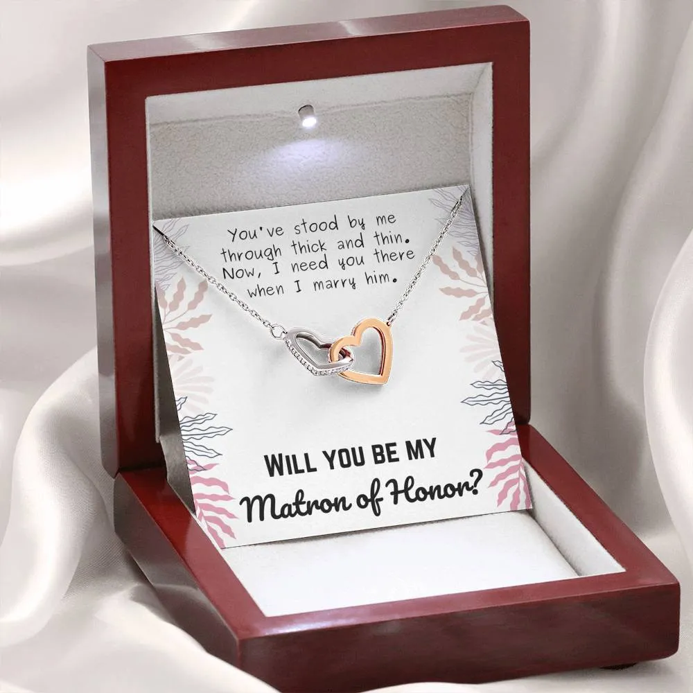 Matron of Honor Interlocking Hearts Necklace