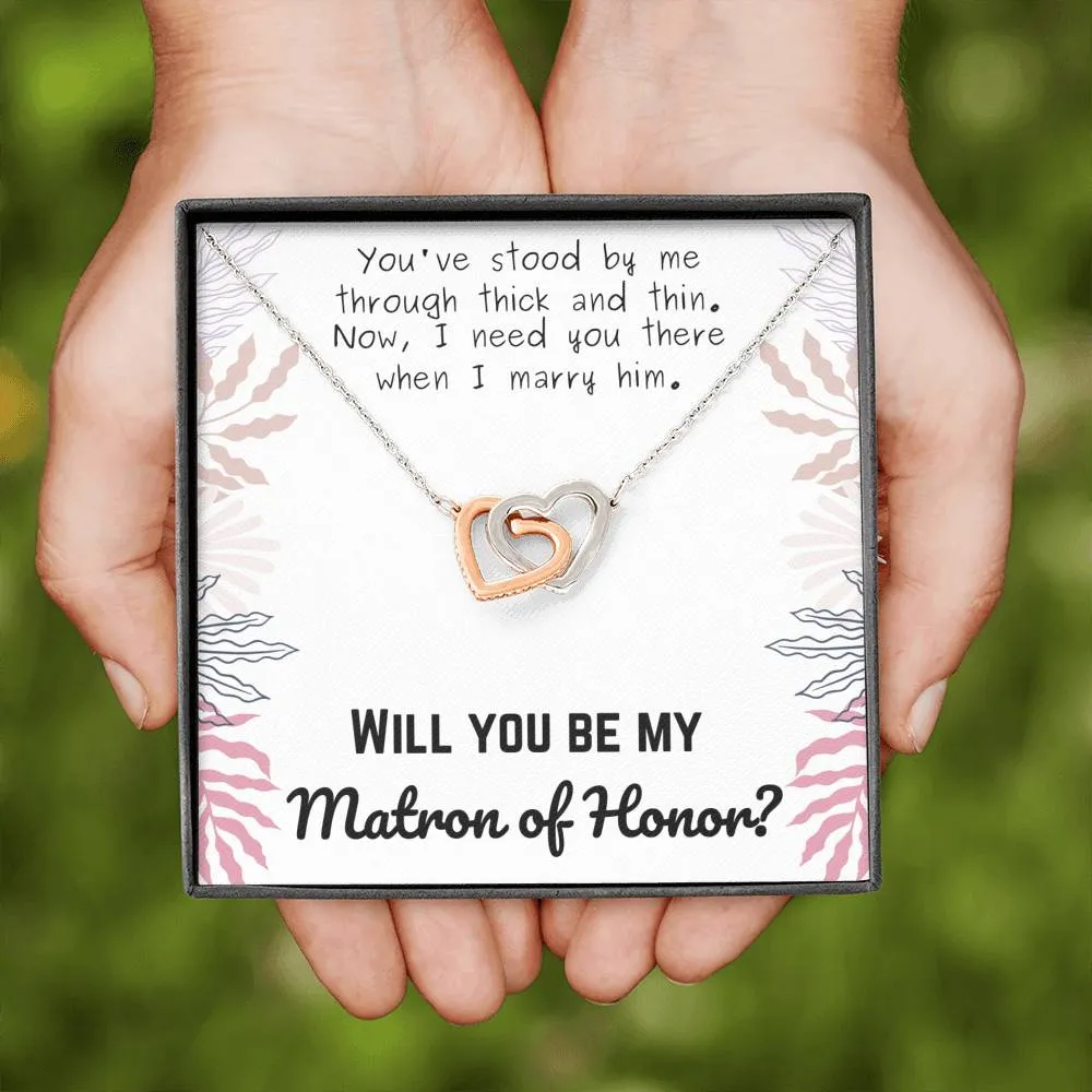 Matron of Honor Interlocking Hearts Necklace
