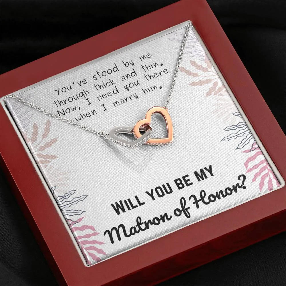 Matron of Honor Interlocking Hearts Necklace