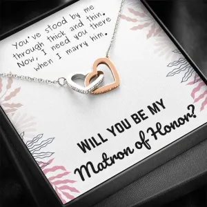 Matron of Honor Interlocking Hearts Necklace
