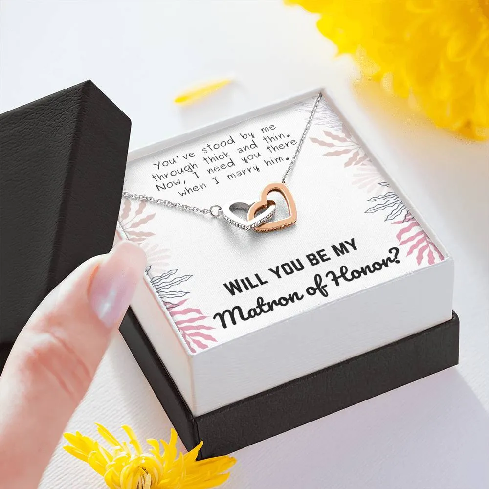 Matron of Honor Interlocking Hearts Necklace