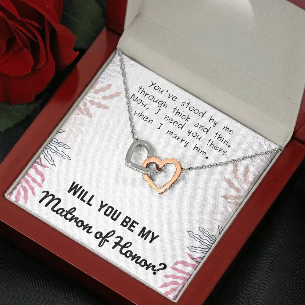Matron of Honor Interlocking Hearts Necklace