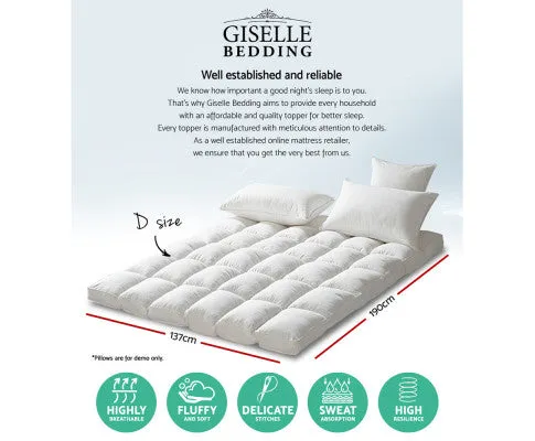 Mattress Topper Pillowtop 1000GSM Microfibre Filling Protector