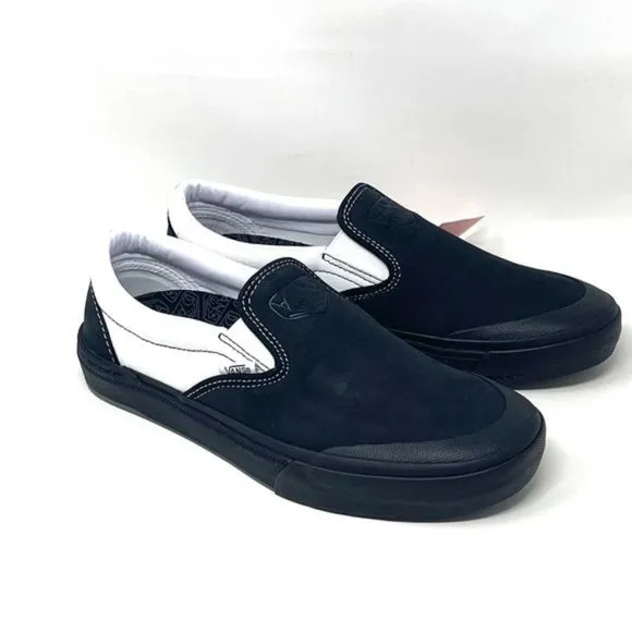 💖MEGA SALE💖VANS Bmx Slip On  Skate Dak Black White    SB Womens VN0A5HEY39M