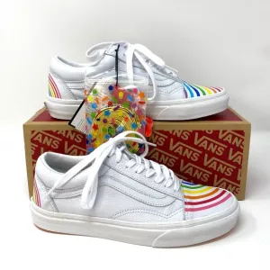 💖MEGA SALE💖VANS Old Skool Flour Shop Rainbow White  Men s 9 11.5 VN0A4U3B2N7