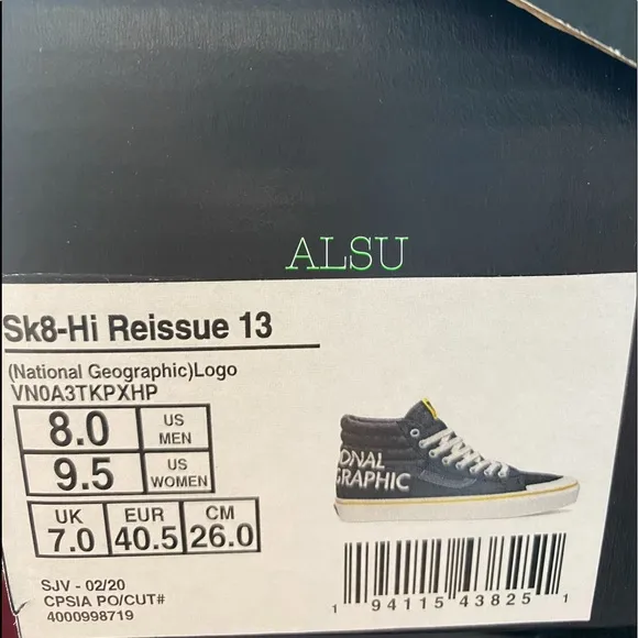 💖MEGA SALE💖VANS SK8-HI Reissue Nation Geographic Black Women's 6.5 VN0A3TKPXHP