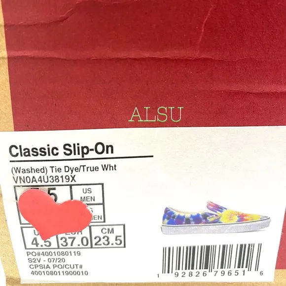 💖MEGA SALE💖VANS Vans Classic Slip On Washed Tie-Dye Canvas Men   VN0A4U3819X