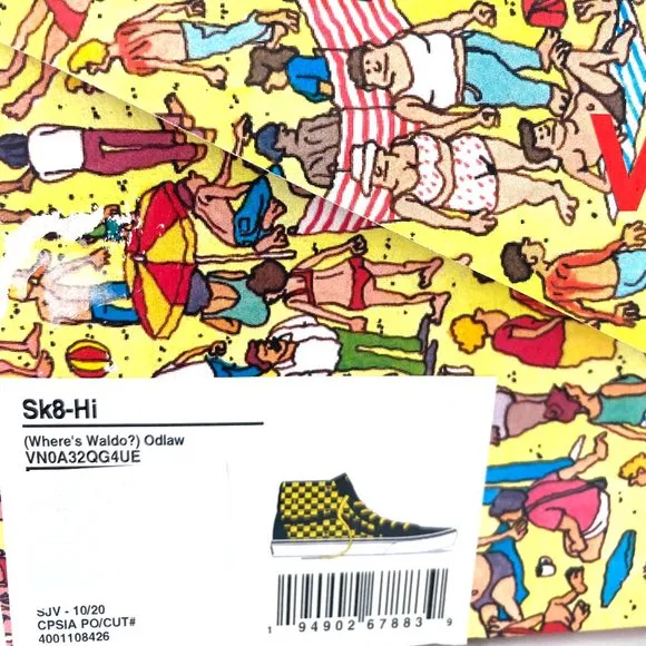💖MEGA SALE💖VANS x Where's Waldo Sk8-Hi Checker Suede High Men's VN0A32QG4UE