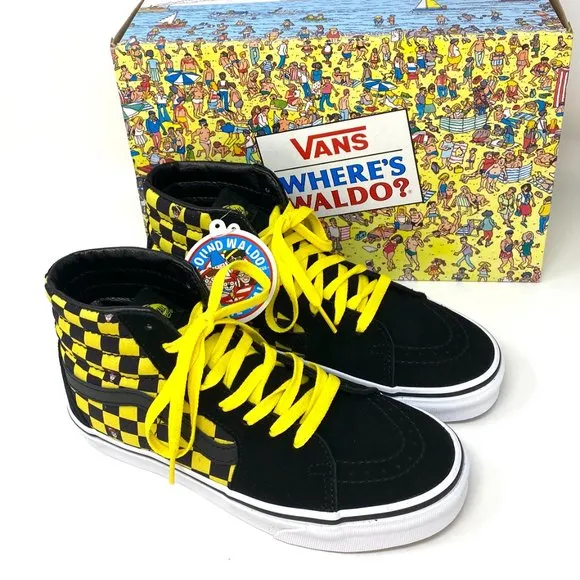 💖MEGA SALE💖VANS x Where's Waldo Sk8-Hi Checker Suede High Men's VN0A32QG4UE