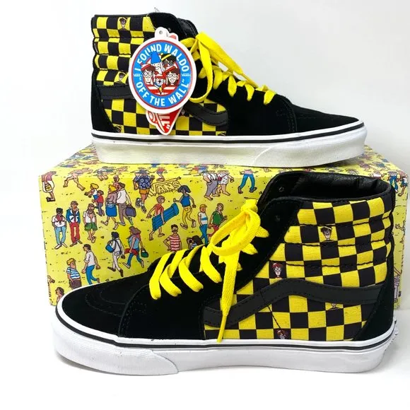 💖MEGA SALE💖VANS x Where's Waldo Sk8-Hi Checker Suede High Men's VN0A32QG4UE