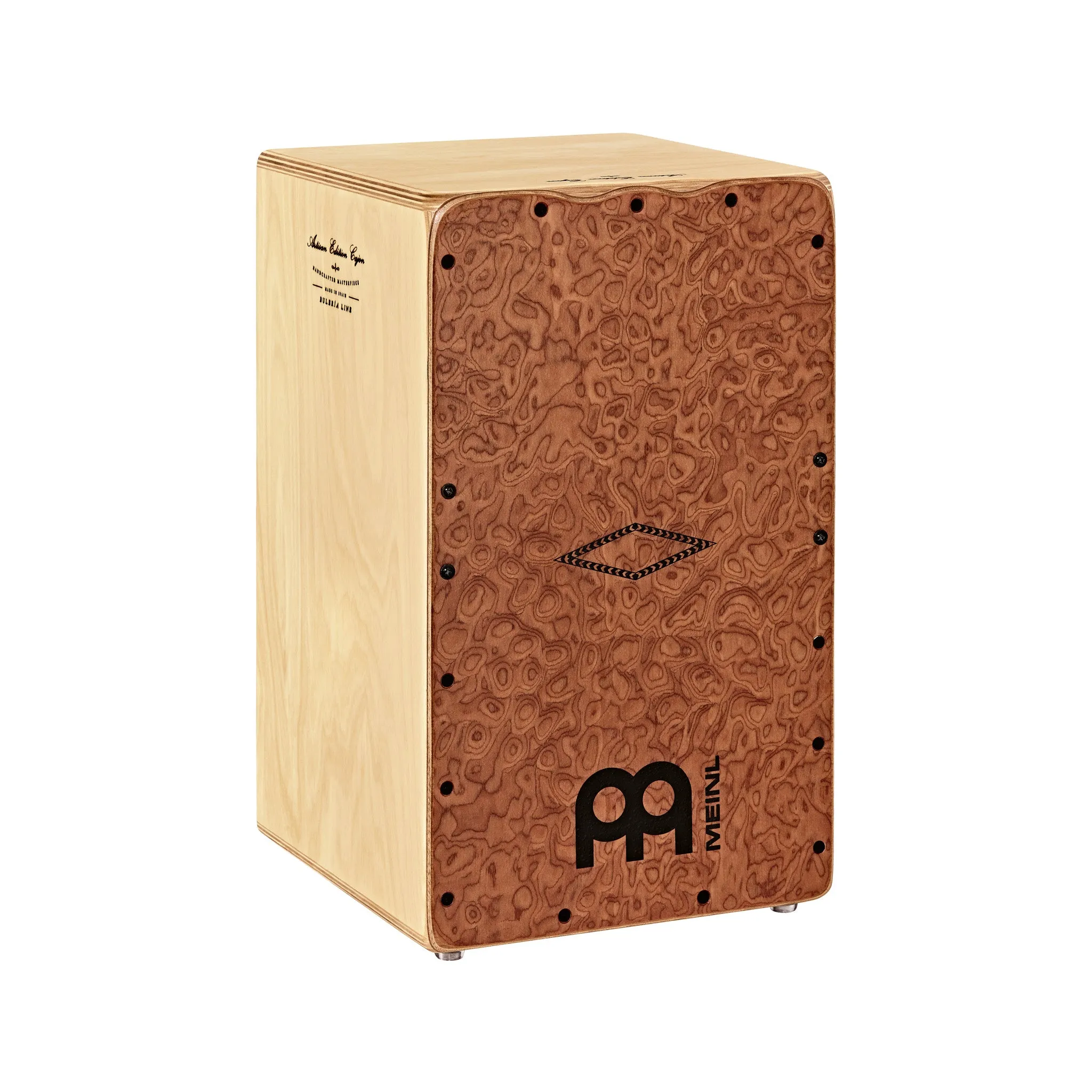 MEINL Percussion AEBLLB Artisan Edition Cajon Buleria Line, Lava-Burl Frontplate