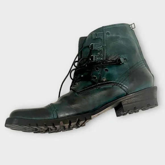 Men Leather Boots 13 Cowboy Chukka Punk Goth Motorcycle Chunky Y2K