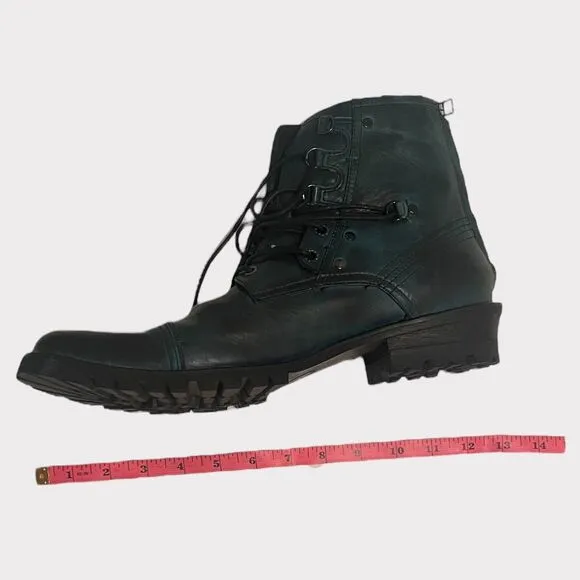 Men Leather Boots 13 Cowboy Chukka Punk Goth Motorcycle Chunky Y2K