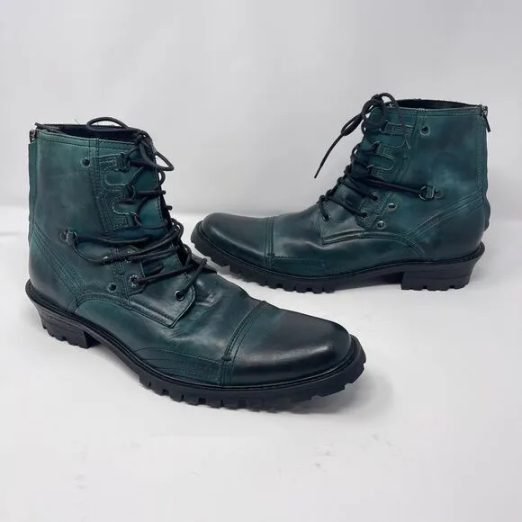 Men Leather Boots 13 Cowboy Chukka Punk Goth Motorcycle Chunky Y2K