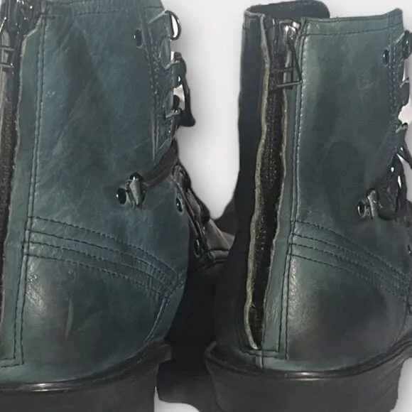 Men Leather Boots 13 Cowboy Chukka Punk Goth Motorcycle Chunky Y2K