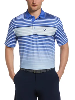 Mens Engineered Gradient Stripe Golf Polo