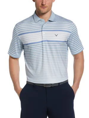 Mens Engineered Gradient Stripe Golf Polo