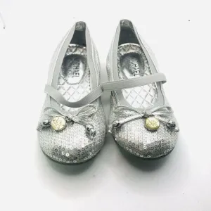 Michael Kors silver sequin ballet flat with strap