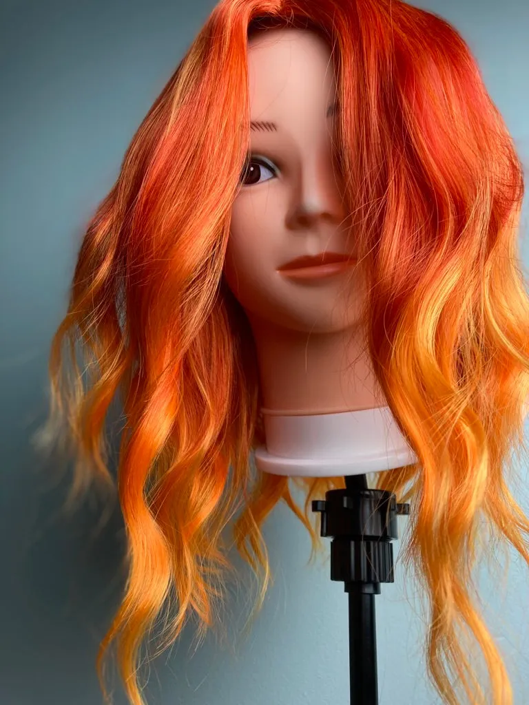 Middle Part Orange Short Bob Cosplay Wig
