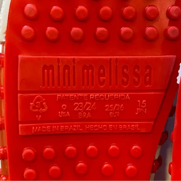Mini Melissa Mickey Mouse red white lace up sneakers rubber shoes