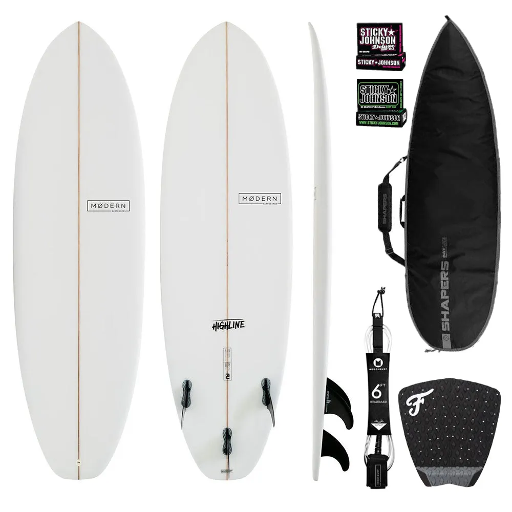 MODERN HIGHLINE - PU CLEAR SURFBOARD PACKAGE
