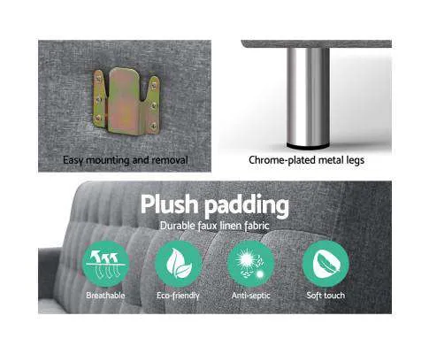 Modular Fabric Sofa Bed - Grey