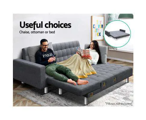 Modular Fabric Sofa Bed - Grey