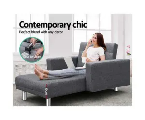 Modular Fabric Sofa Bed - Grey