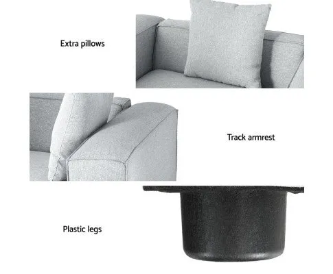Modular Sofa Chaise Set 5-Seater Grey