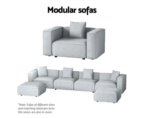 Modular Sofa Chaise Set 5-Seater Grey