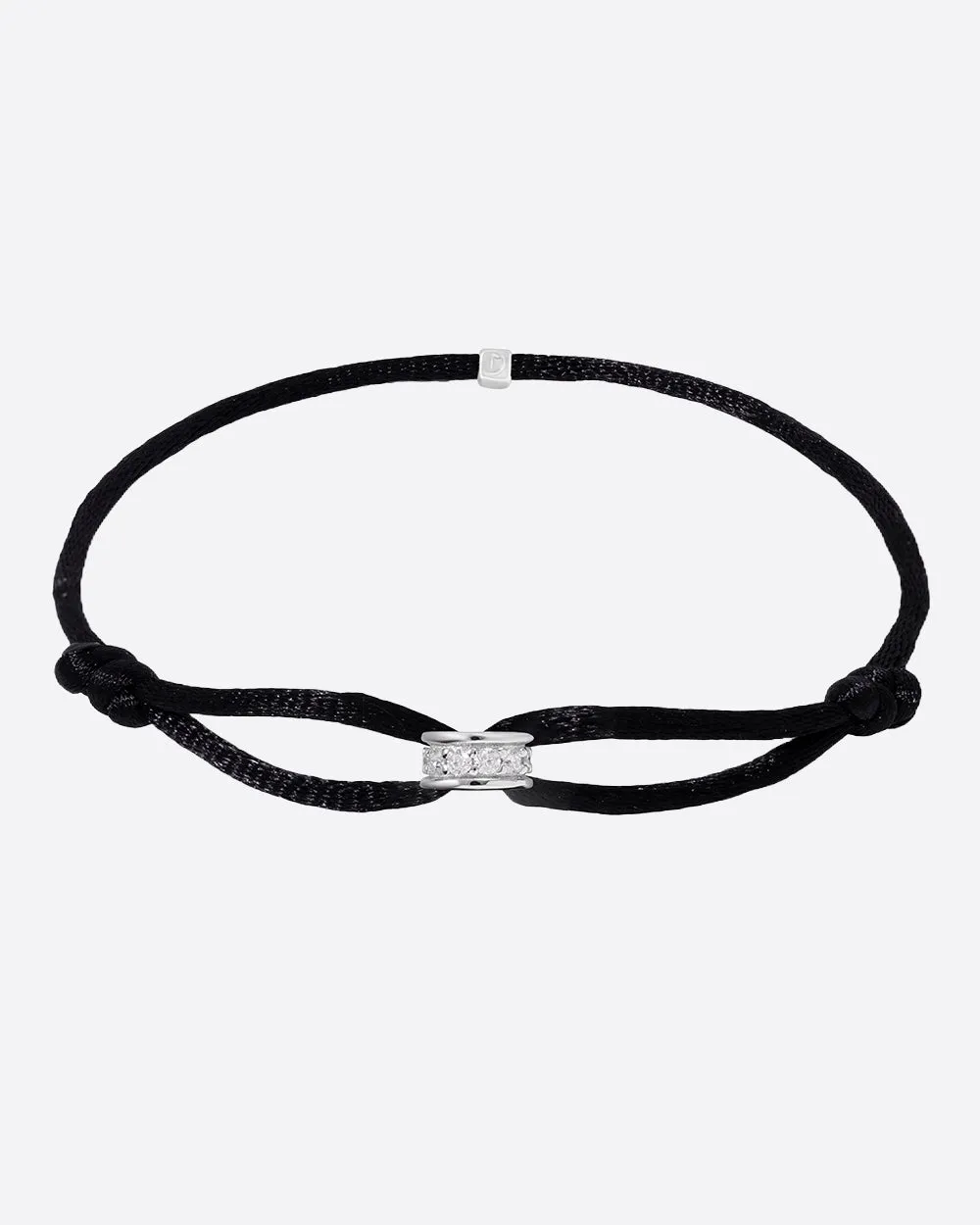 MOISSANITE THICK INFINITY RING CORD BRACELET 925.