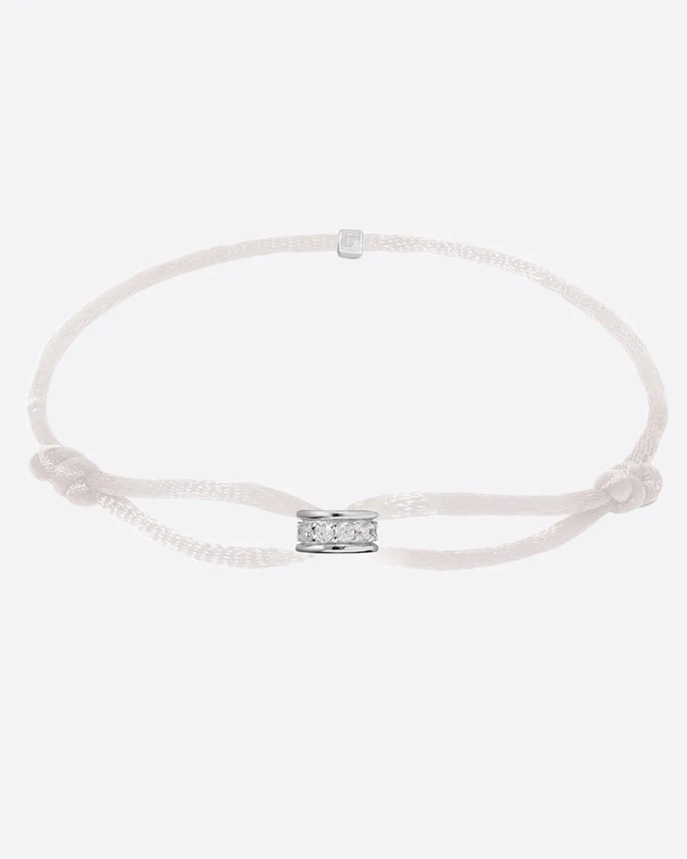 MOISSANITE THICK INFINITY RING CORD BRACELET 925.