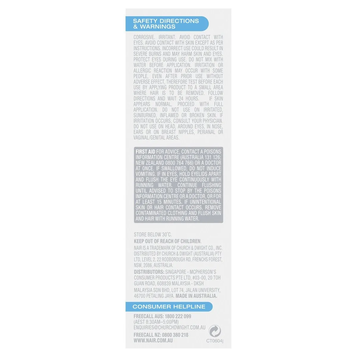 Nair Sensitive Hair Removal Cream 75g
