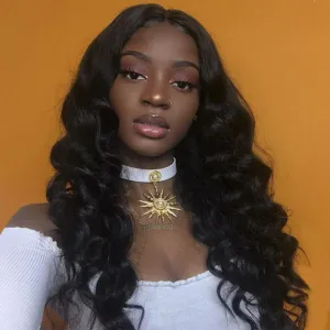 Natural Looking Black Wave  long Wig