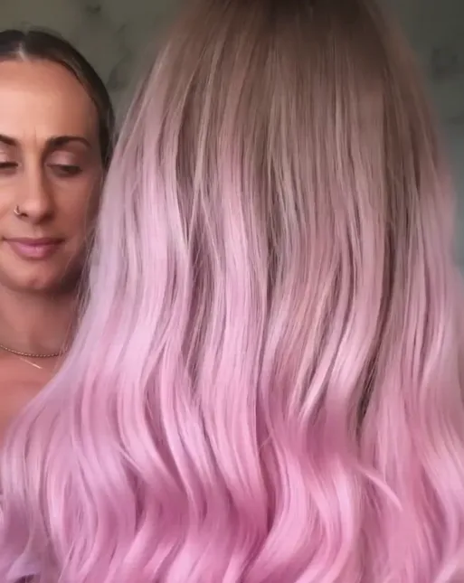 Natural Pink Heat Resistant Fiber Hair for Women