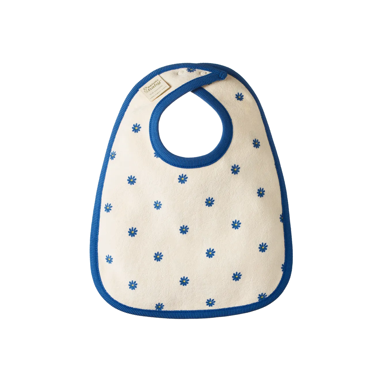 NATURE BABY REVERSIBLE BIB DAISY DAZE BLUE PRINT