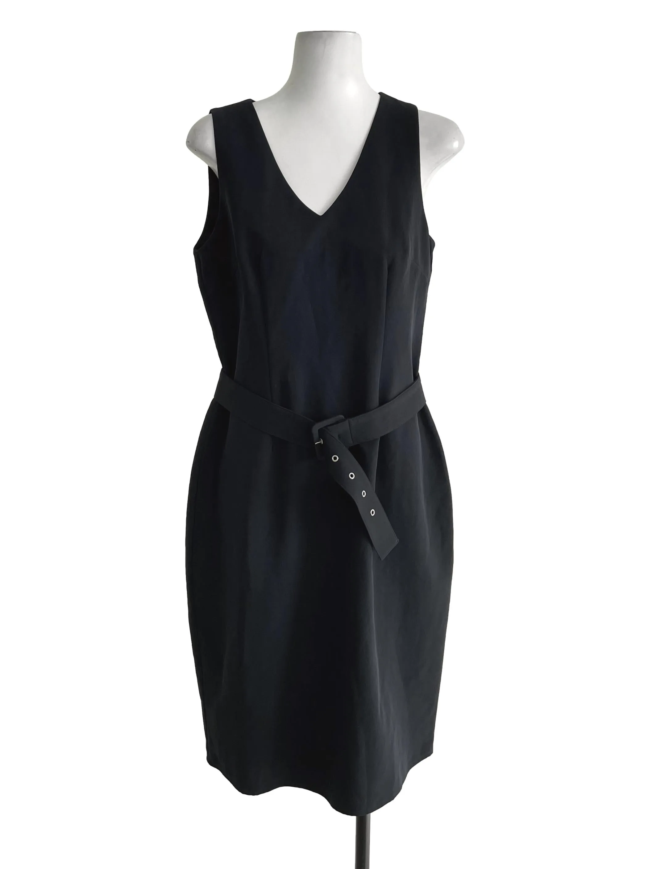 Navy Blue Buckled Dress