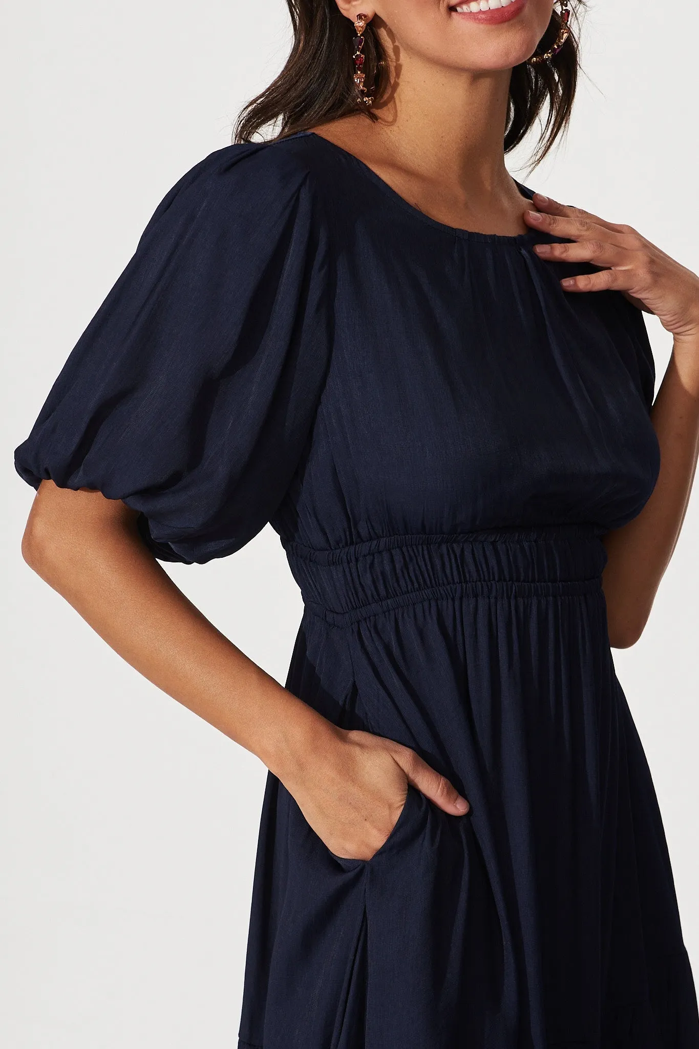 Navy Celestial Midi Dress