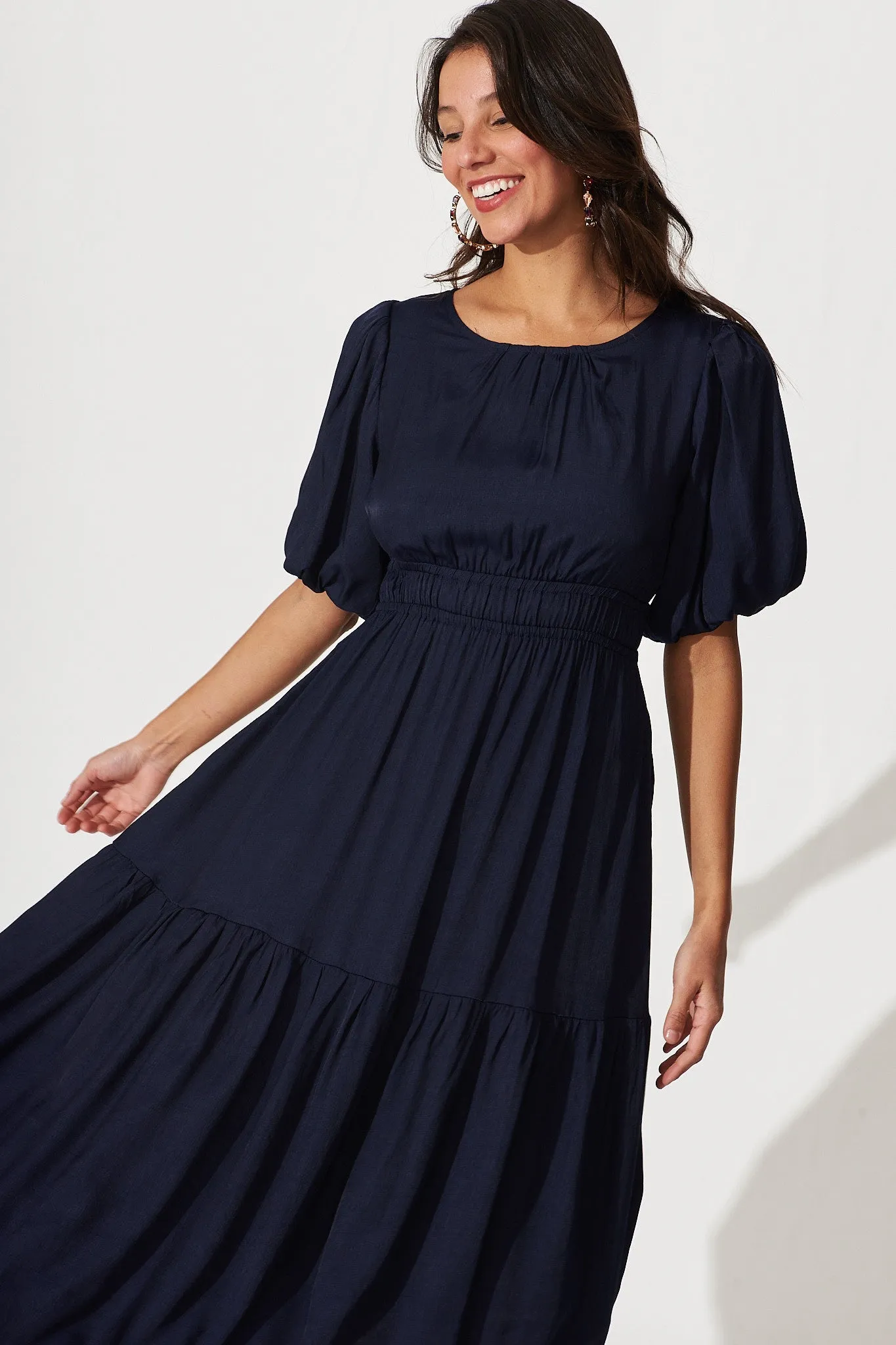 Navy Celestial Midi Dress