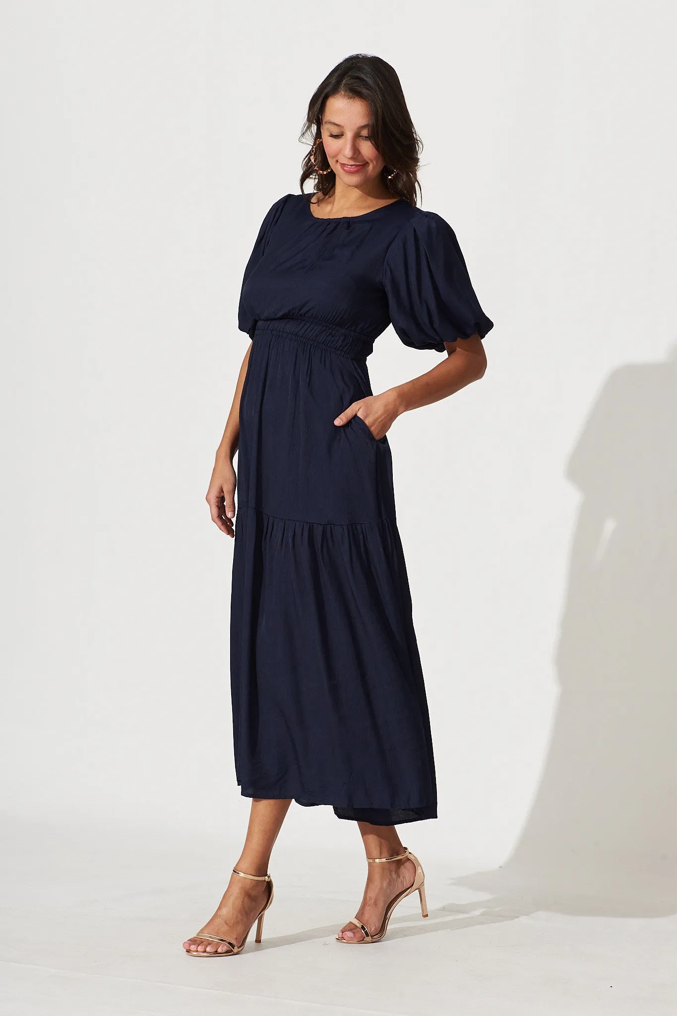 Navy Celestial Midi Dress
