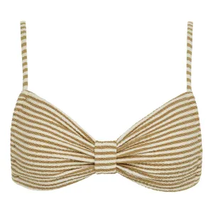 Neutral Stripe Devin Bikini Top