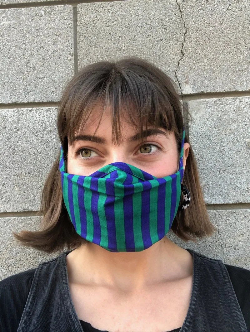 New Baggu 100% Organic Quilter’s Cotton Stripes Face Mask! One Size!