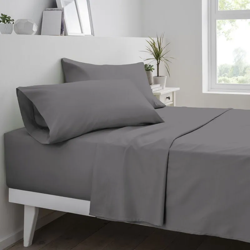 New Brillanzo 500 Thread Count 100% Long Staple Egyptian Cotton Sheet Set, 3pcs - Premium Soft Sateen Finish with 15" deep Pocket (Dark Grey, Twin) Retails $100 