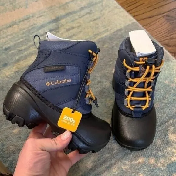 NEW Columbia Rope Tow III Boots! Kids 8 Blue  Omni-Tech Waterproof 200G Insulate