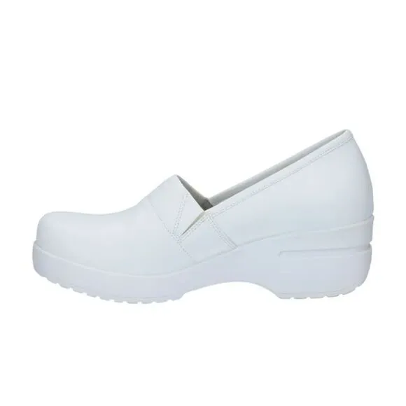 New Easy Works &quot;Laurie&quot; Removable anti-microbial foot 11w wide white Clog nurse