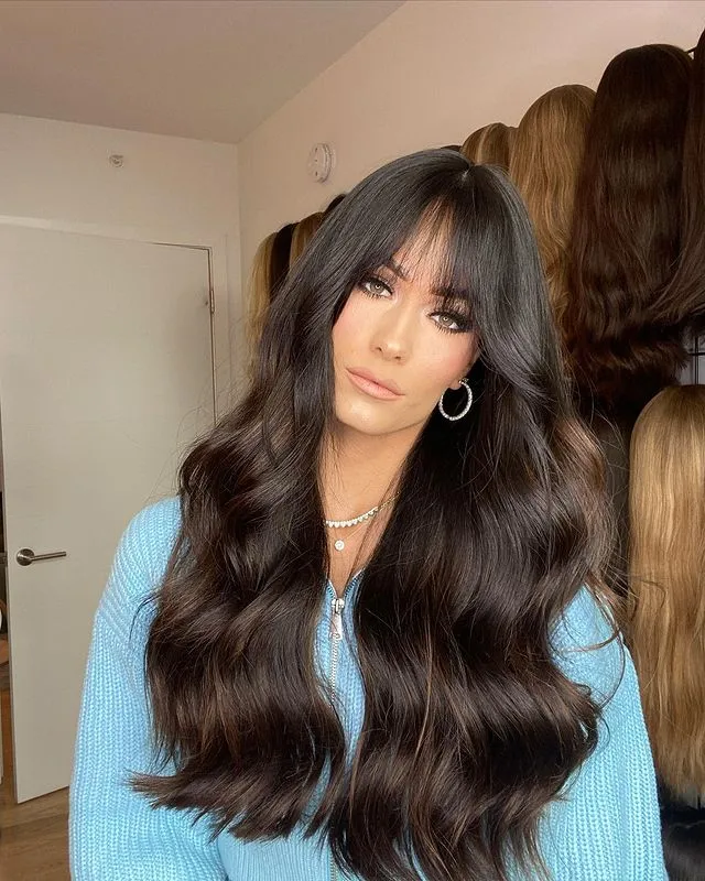 New Fashion Black Long Wave Wig