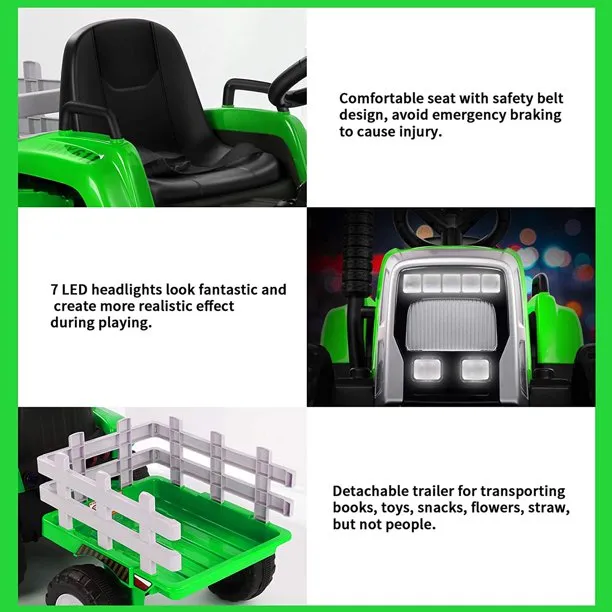 New in box! Metakoo Green 12 V Electric Tractor Powered Ride-On with Remote Control